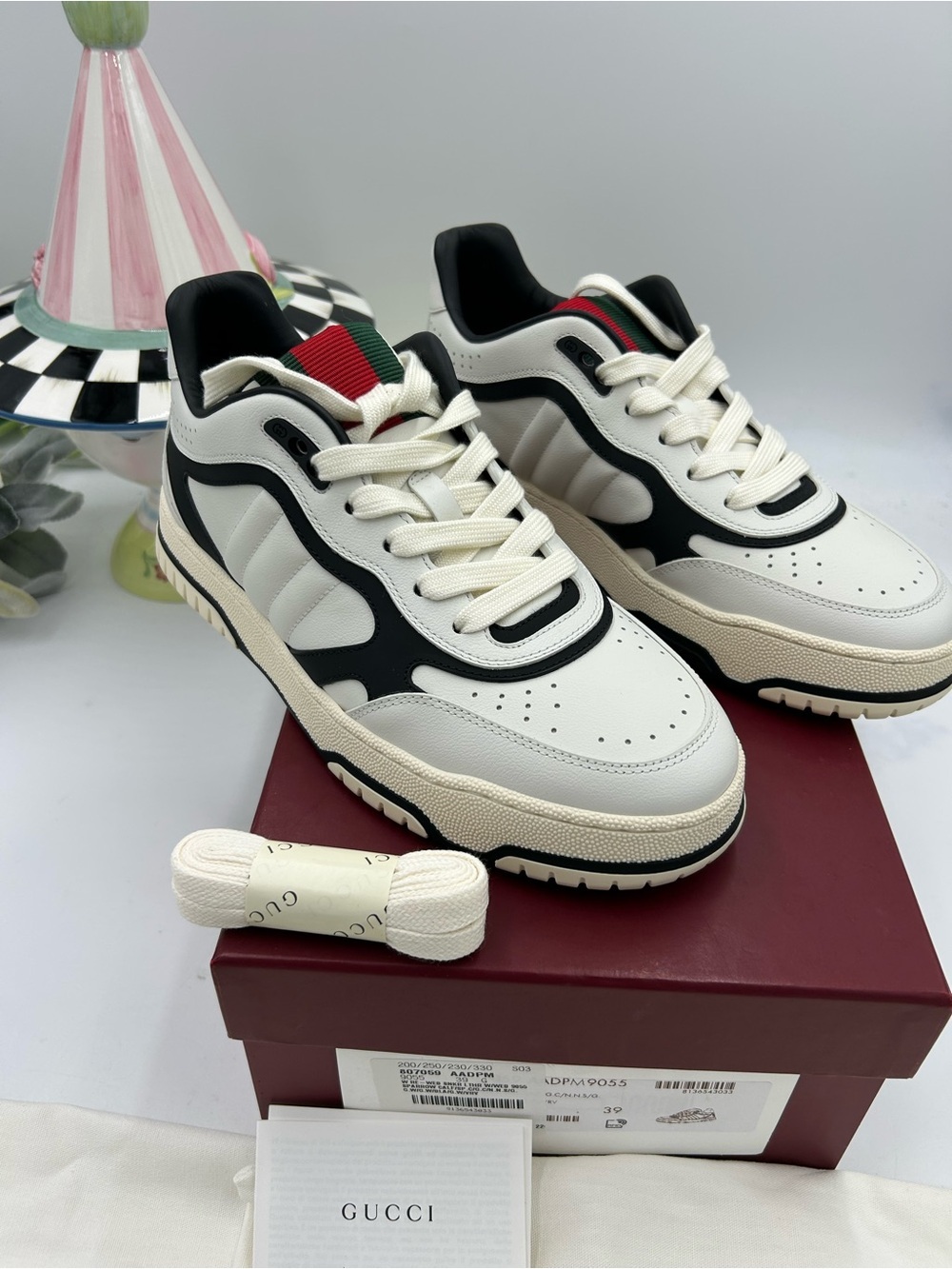 Women's Gucci re-Webb leather sneakers size 39 made in Italy